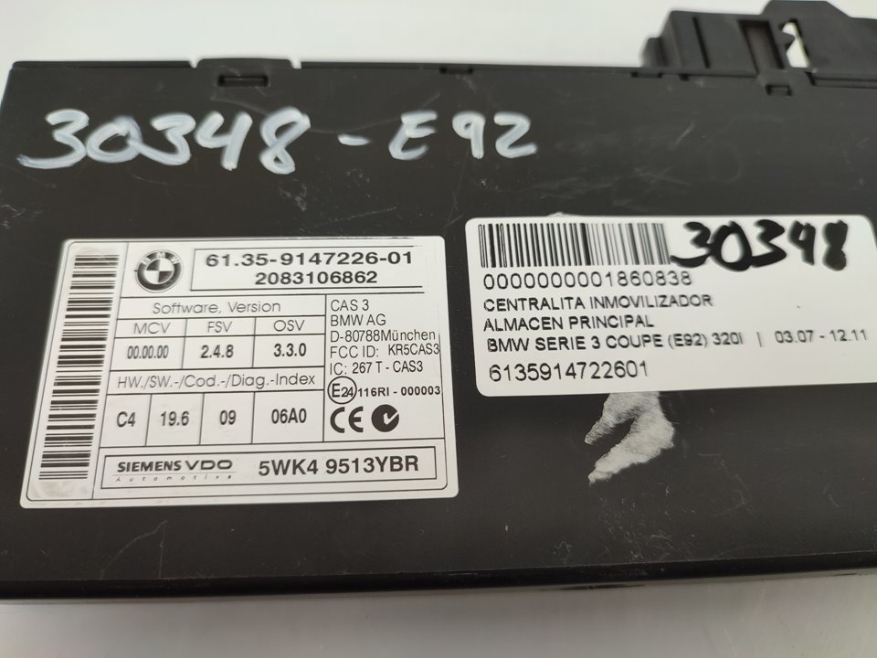 BMW 3 Series E90/E91/E92/E93 (2004-2013) Unitate de control imobilizator 6135914722601 18921965