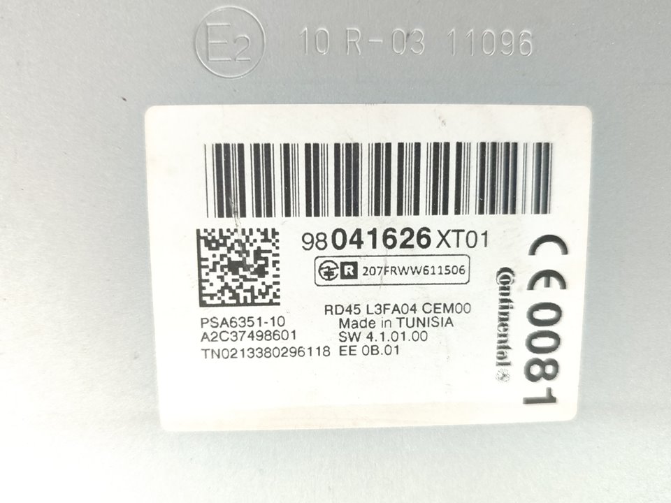 PEUGEOT Partner 2 generation (2008-2023) Mūzikas atskaņotājs bez GPS/navigācijas 98041626XT01 24458378