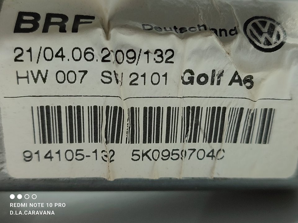 VOLKSWAGEN Golf 5 generation (2003-2009) Rear Right Door Window Control Motor 5K0959704C 23804476