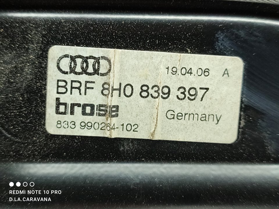 AUDI A4 B7/8E (2004-2008) Jobb hátsó ajtó ablakemelője 8H0839397 18848956