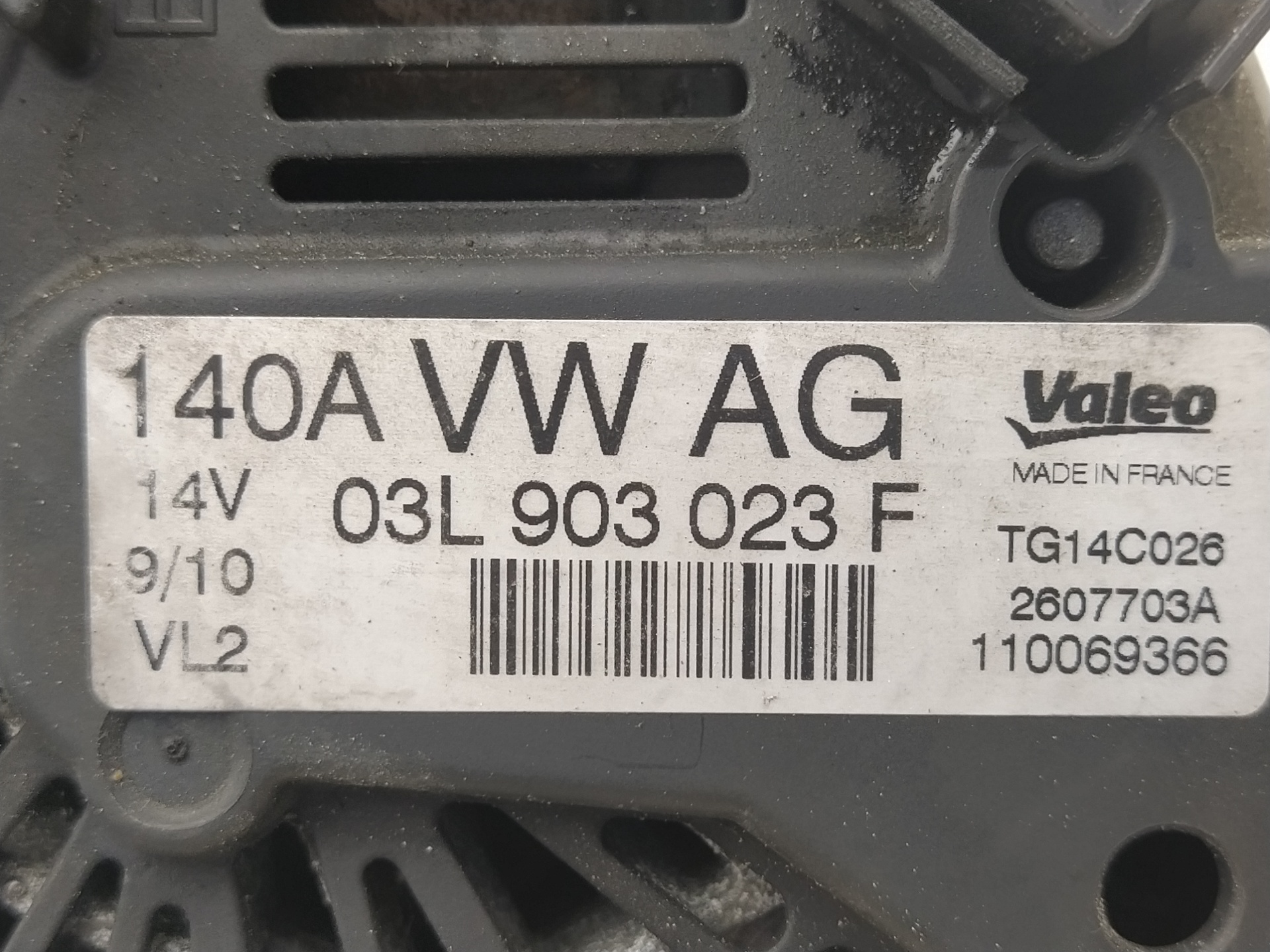 CHEVROLET Alternator 03L903023F 25766769