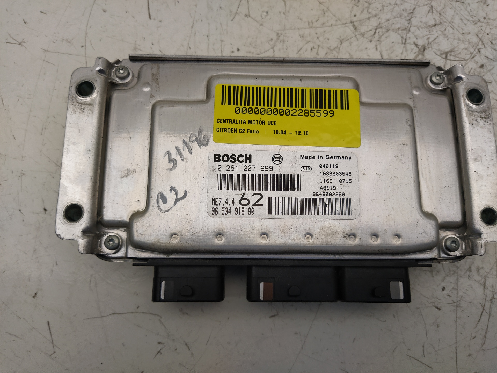 CITROËN C2 1 generation (2003-2009) Μονάδα ελέγχου κινητήρα ECU 0261207999,9653491880 21184894