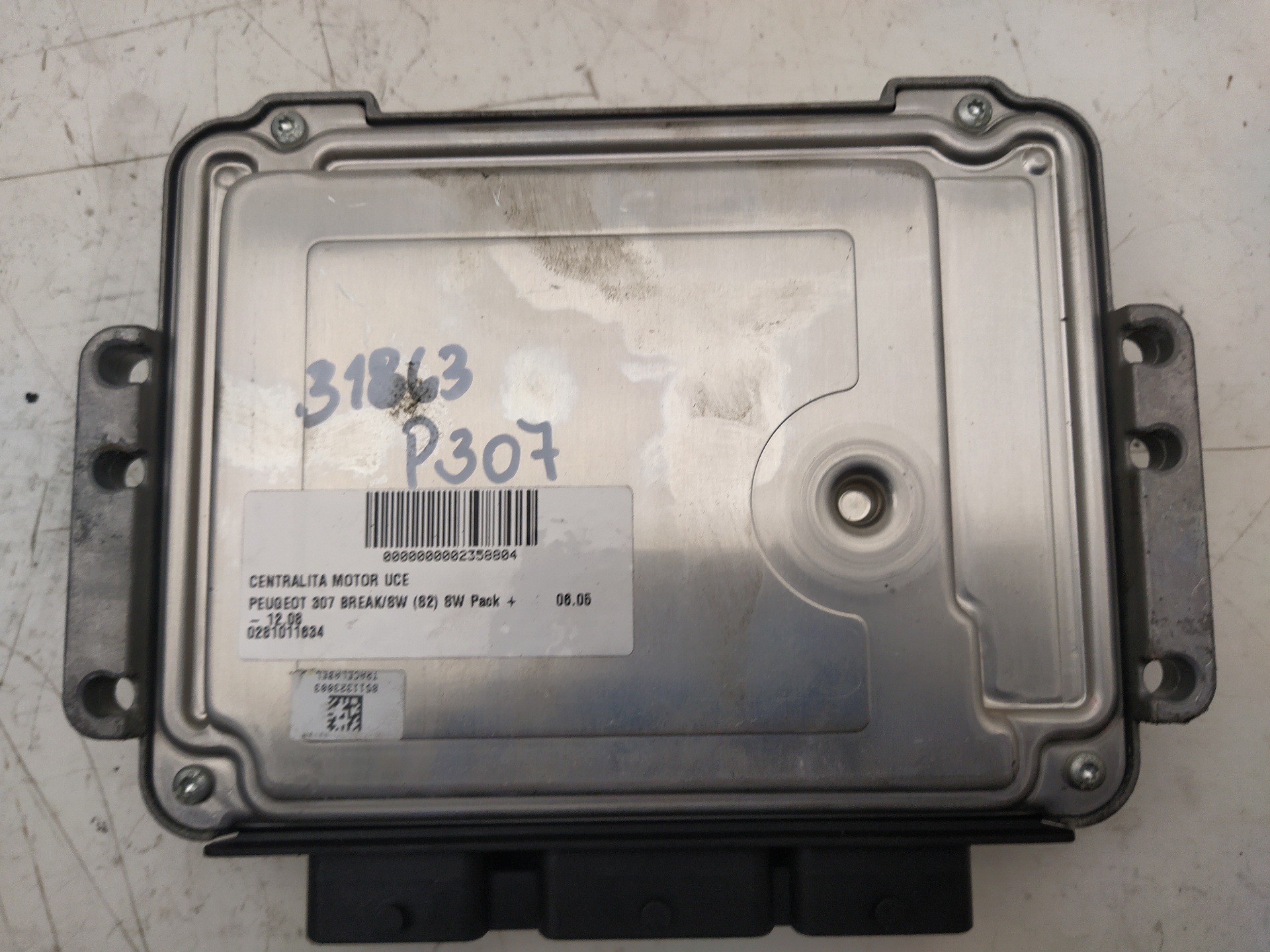 SKODA Rapid 2 generation (1985-2023) Μονάδα ελέγχου κινητήρα ECU 0281011634 26361717