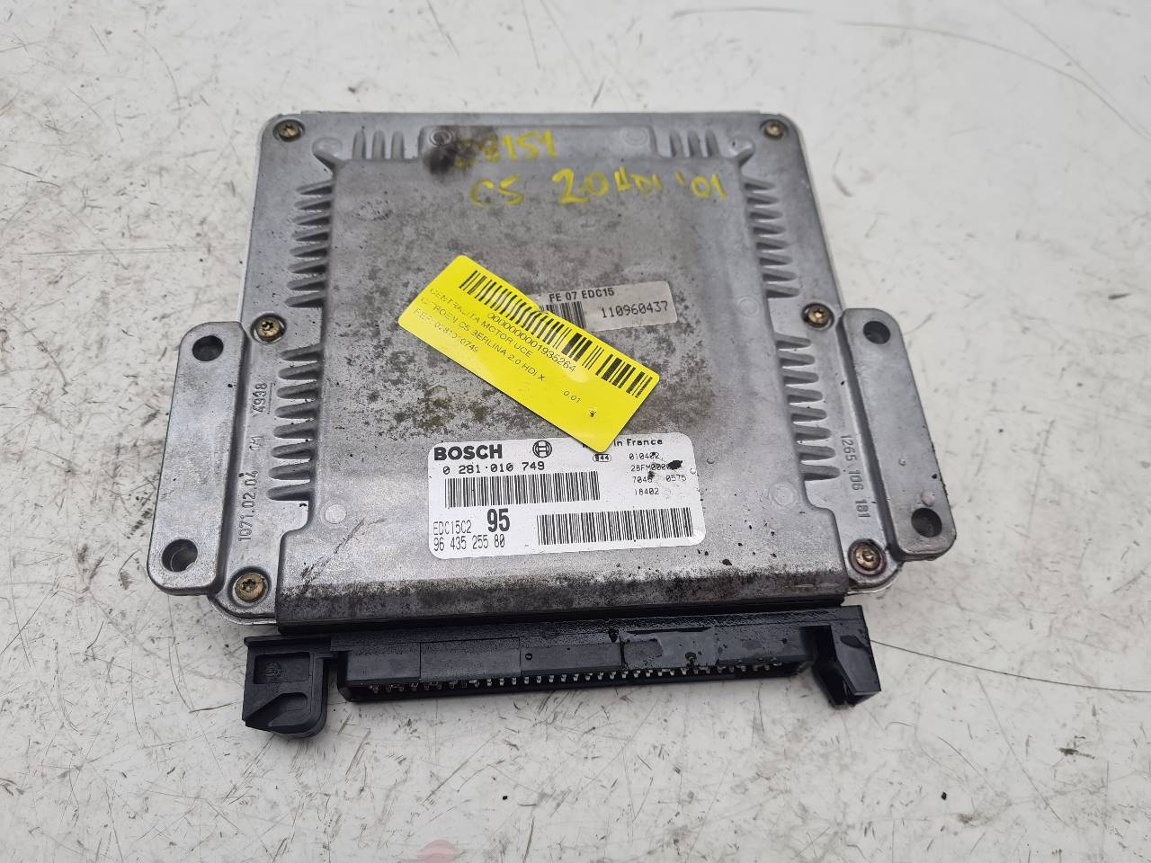 VOLKSWAGEN C5 1 generation (2001-2008) Engine Control Unit ECU 0281010749, 9643525580 18560574