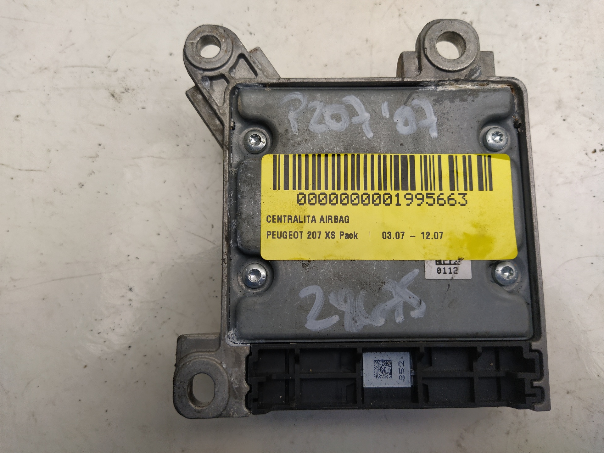 PEUGEOT 207 1 generation (2006-2009) SRS Control Unit 9663593480, 0285010112 21020371