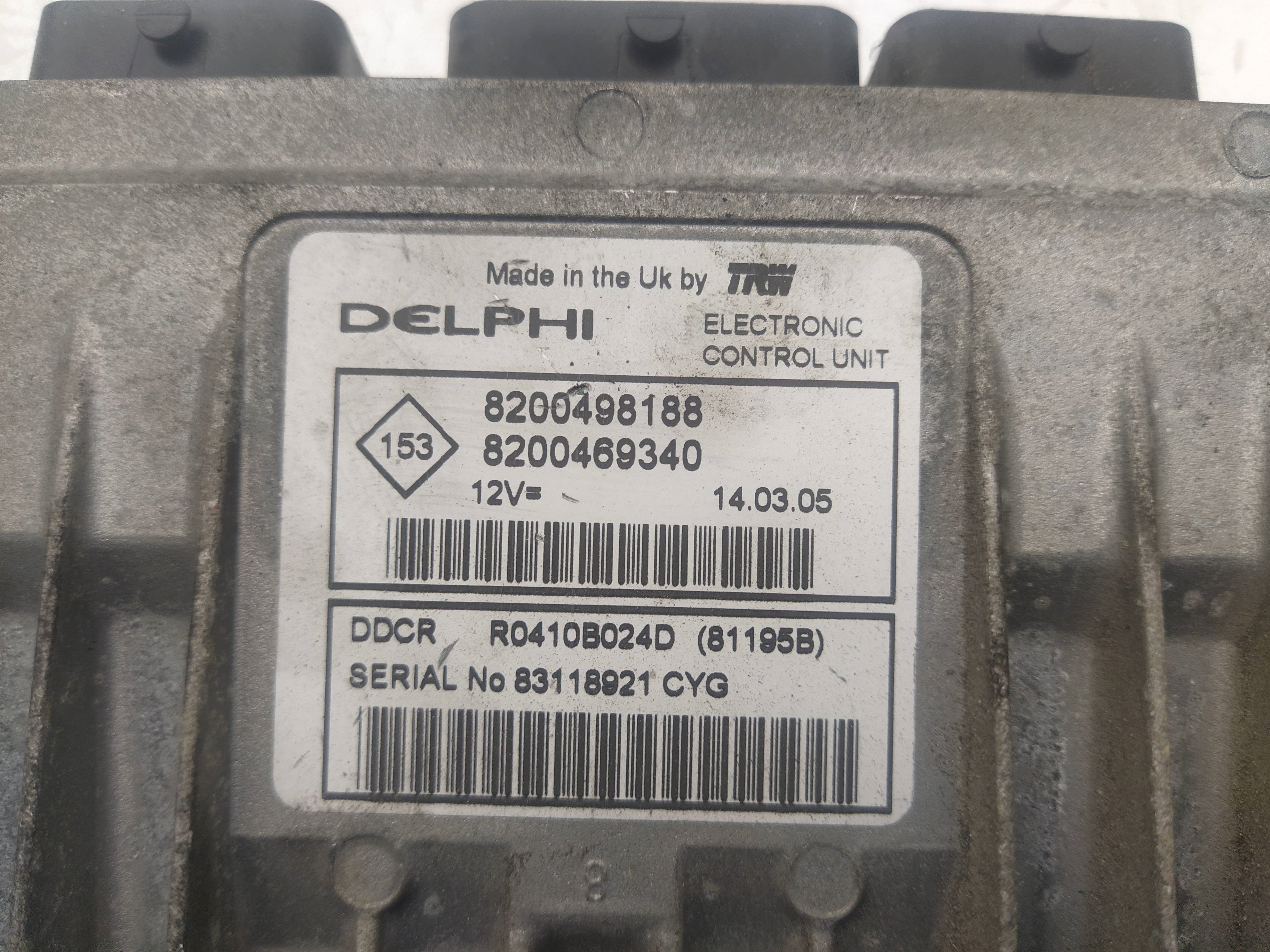 RENAULT Scenic 2 generation (2003-2010) Engine Control Unit ECU 8200498188, 8200469340 18635461