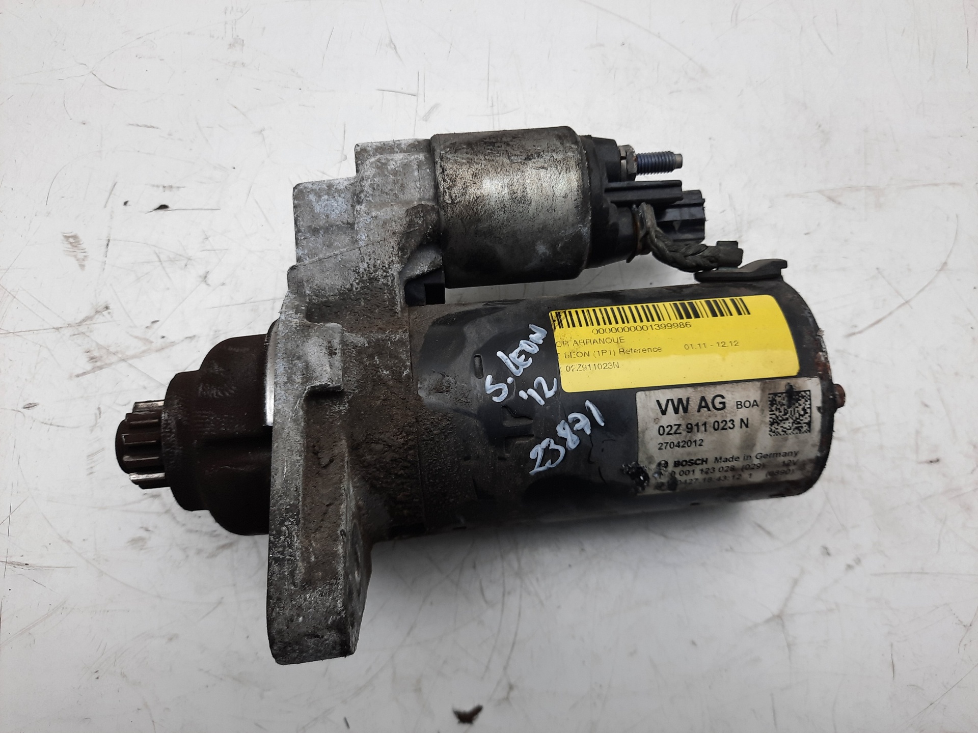 SEAT Leon 2 generation (2005-2012) Starter Motor 02Z911023N, 0001123028 18461612