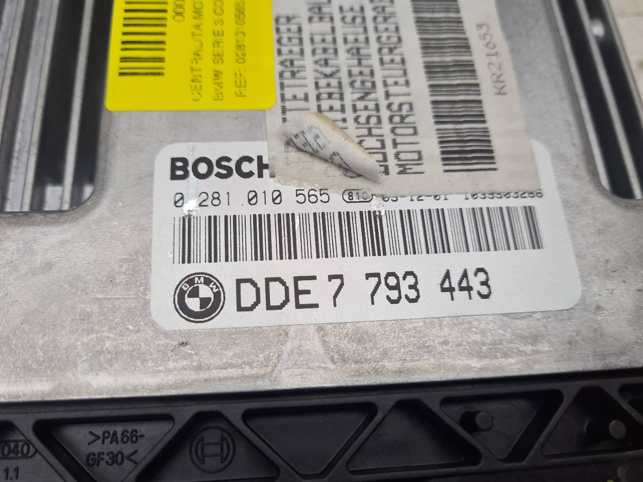 TOYOTA 3 Series E46 (1997-2006) Motorkontrolenhed ECU 0281010565,DDE7793443 18560618