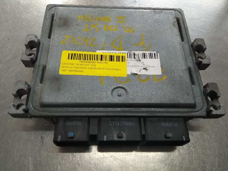 RENAULT Megane 2 generation (2002-2012) Engine Control Unit ECU 8200565863,8200592611,S122326109A 18543093