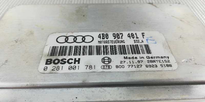 FIAT A3 8L (1996-2003) Engine Control Unit ECU 4B0907401F, 0281001781 18473269