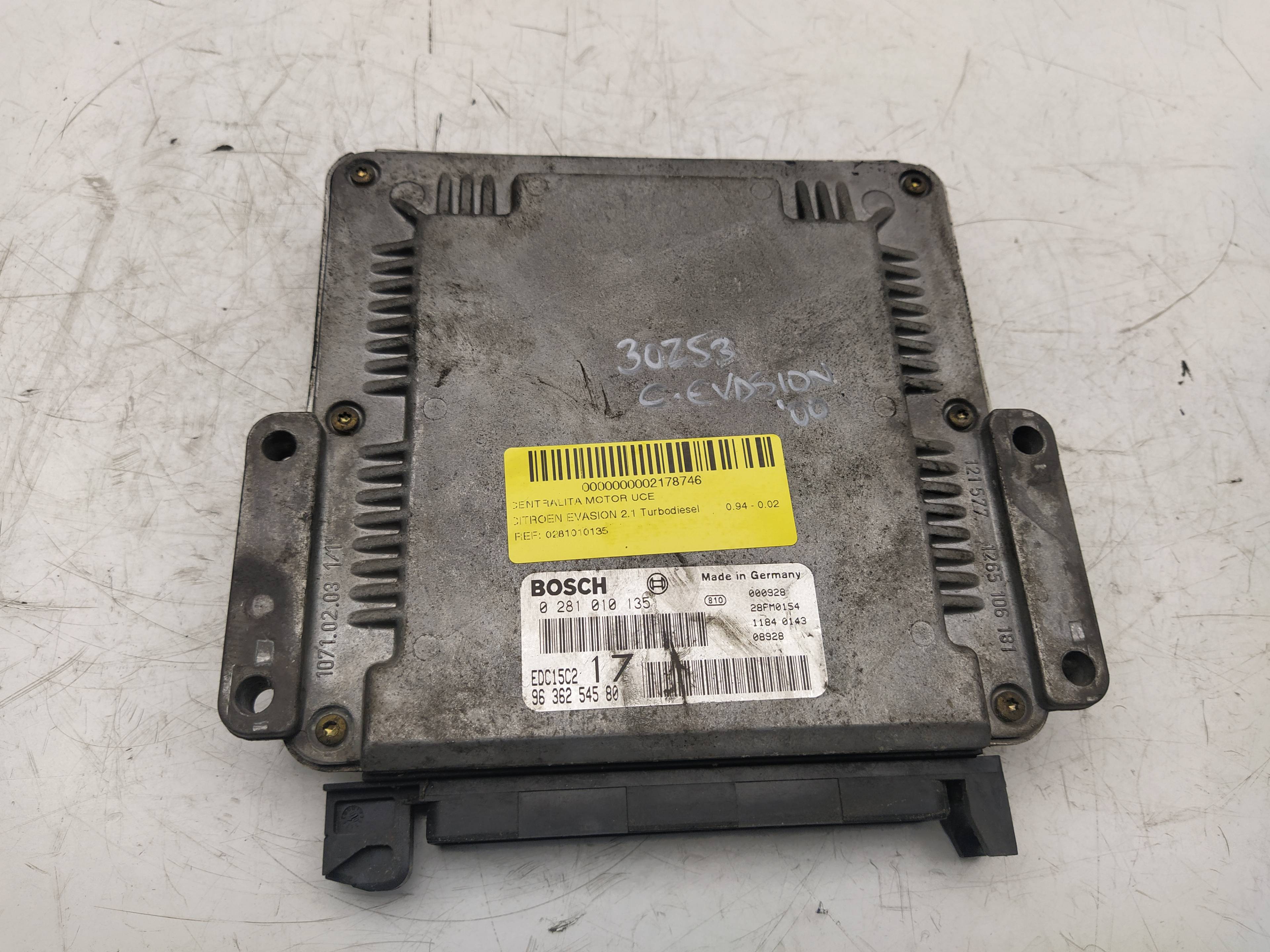 CITROËN Evasion 1 generation (1994-2002) Engine Control Unit ECU 0281010135, 9636254580 18629961