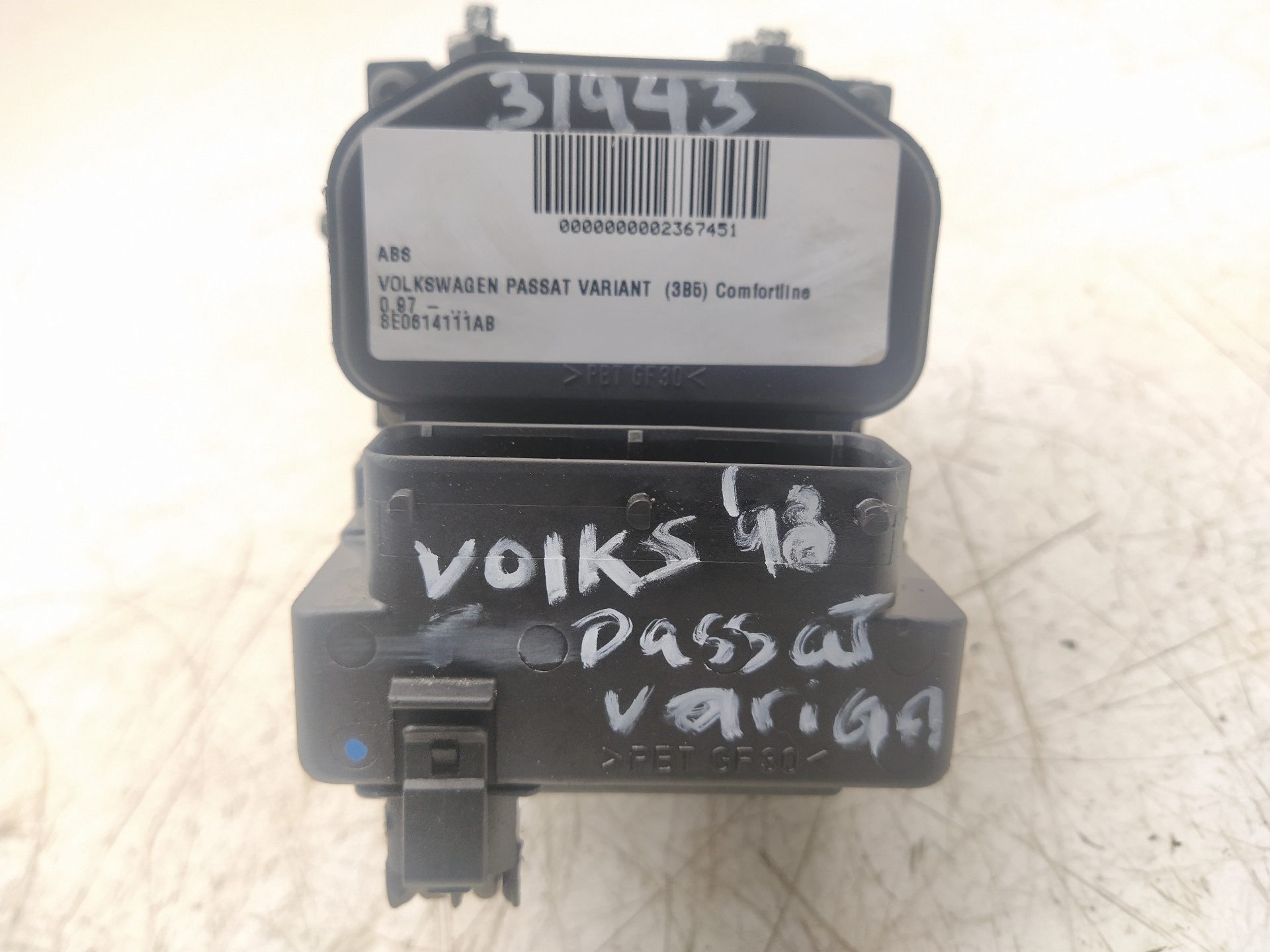 VOLKSWAGEN Passat Variant 1 generation (2010-2024) ABS pumpe 8E0614111AB, 0265215559 23721756