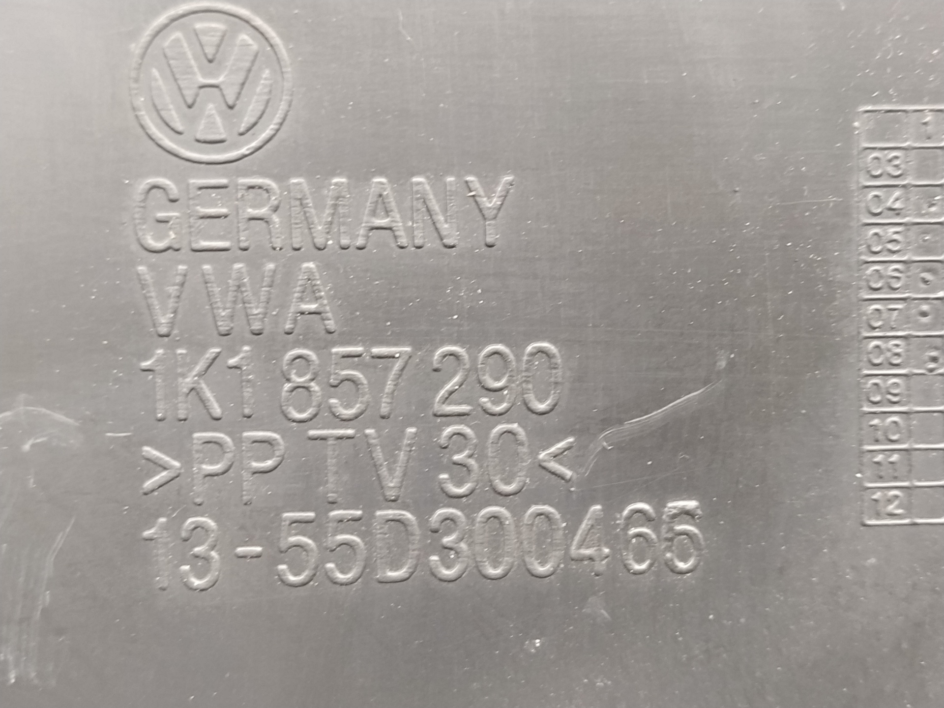 VOLKSWAGEN Golf Plus 2 generation (2009-2014) Hanskerom 1K1857290 23720736