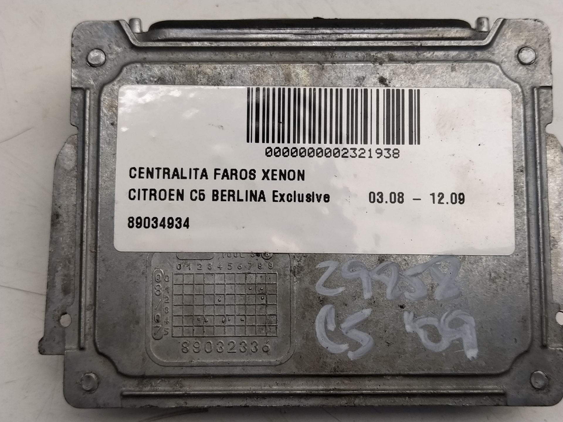 CITROËN C5 2 generation (2008-2017) Xenon Light Control Unit 89034934 22294894