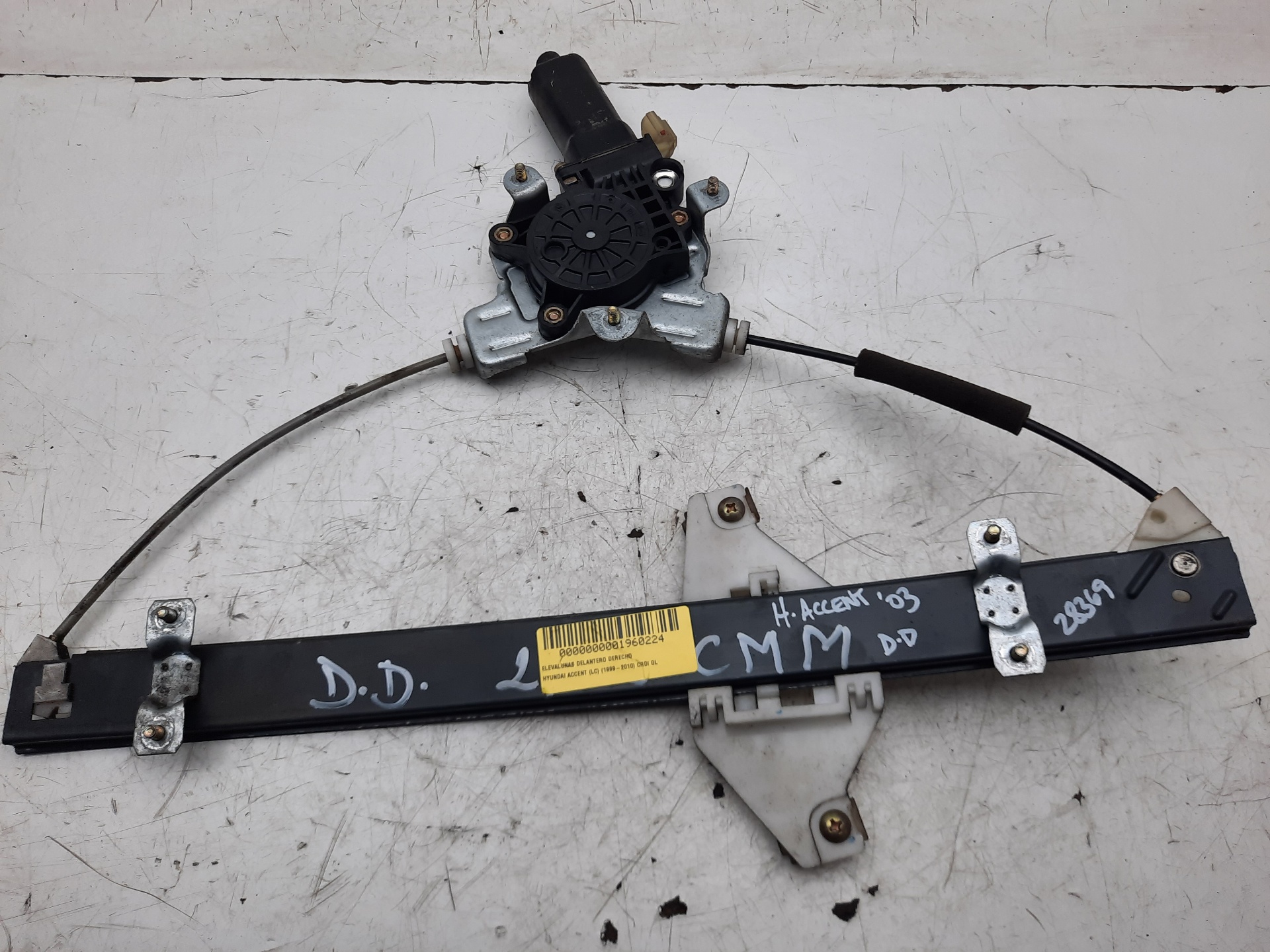 HYUNDAI Accent LC (1999-2013) Front Right Door Window Regulator 8240225000 18650305