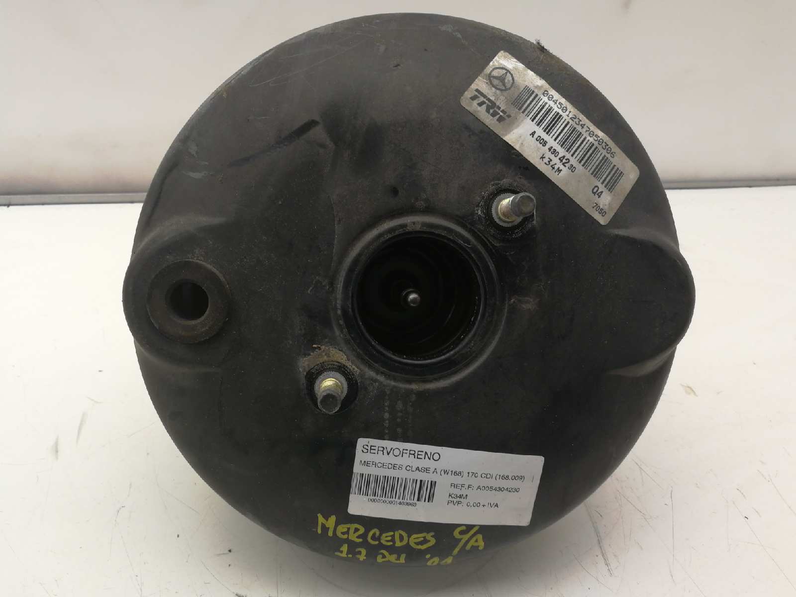 VAUXHALL A-Class W168 (1997-2004) Brake Servo Booster A0054304230,K34M 18461699