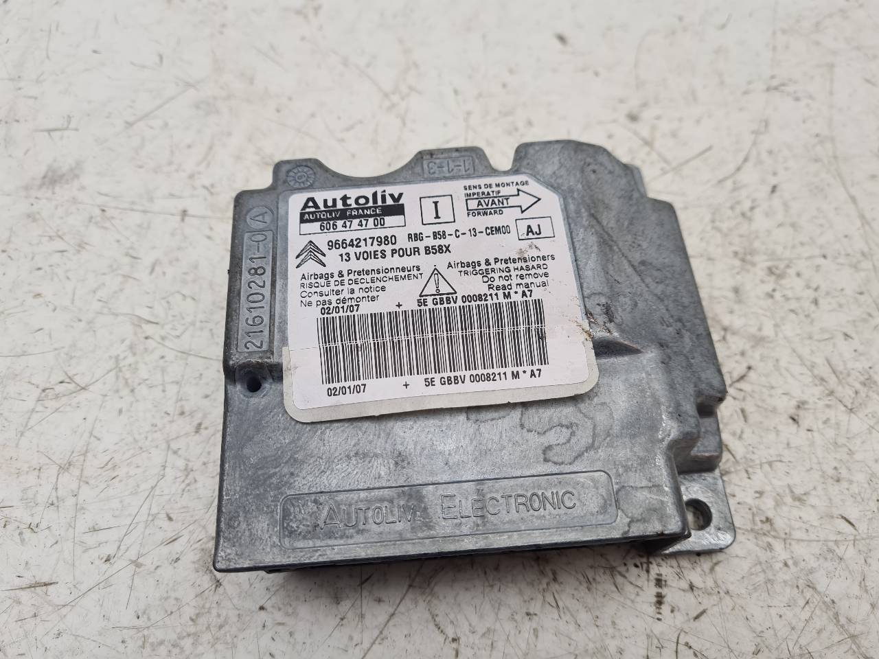 CITROËN C4 Picasso 1 generation (2006-2013) SRS vadības bloks 9664217980, 606474700 18559118