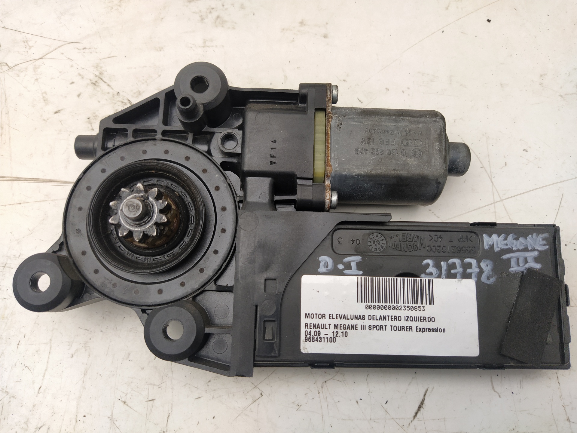 RENAULT Megane 3 generation (2008-2020) Front Left Door Window Regulator Motor 968431100, 0130822479, 966367102 23094071