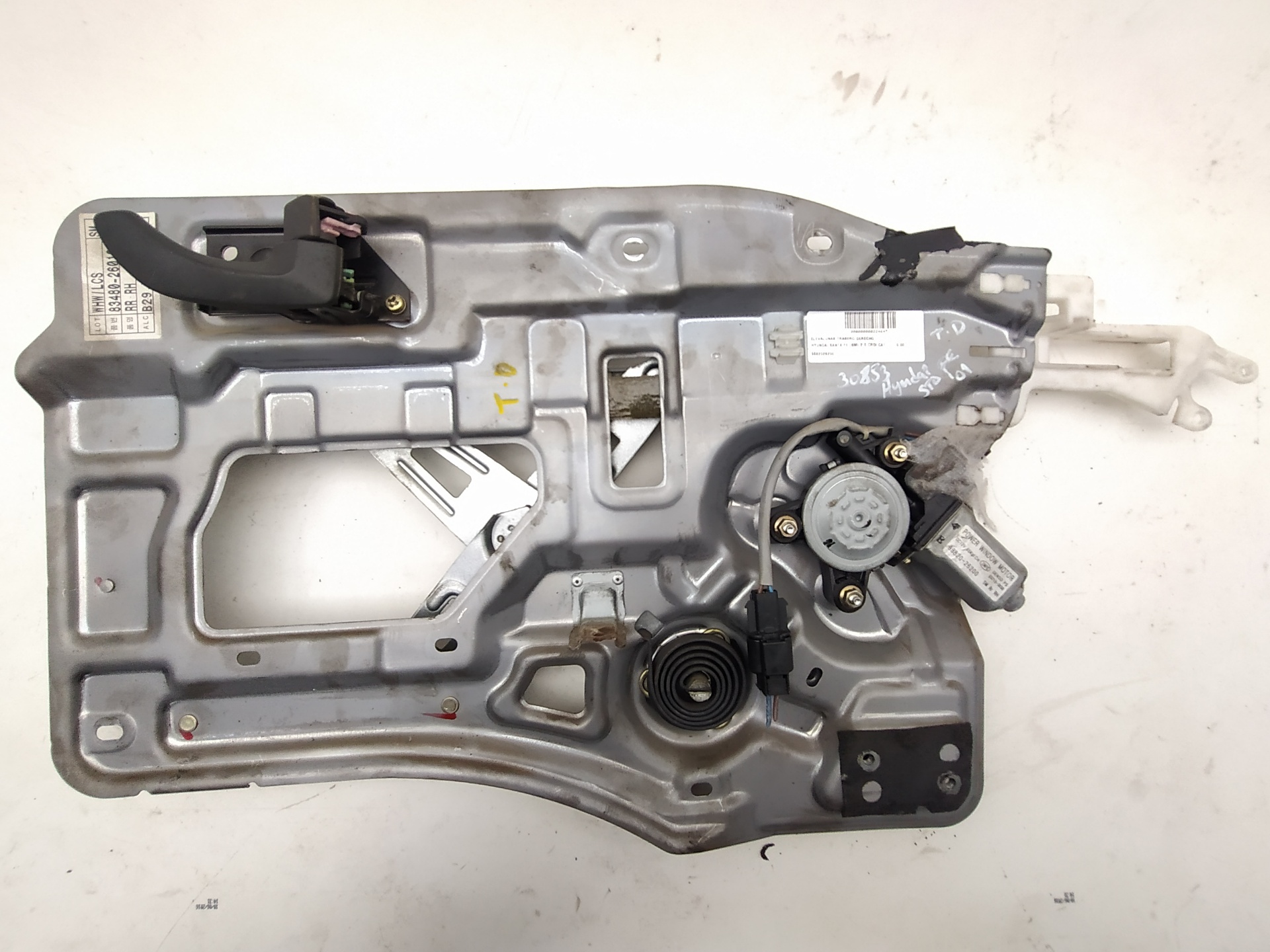 HYUNDAI Santa Fe SM (2000-2013) Aizmugurējo labo durvju logu pacēlājs 9882026200 22288166