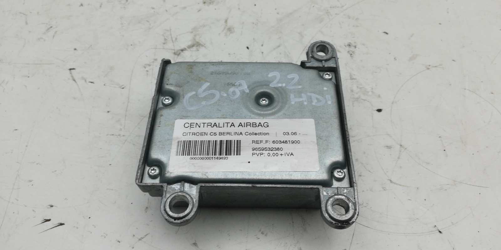 MITSUBISHI C5 1 generation (2001-2008) SRS Control Unit 603481900, 9659532380 18424970