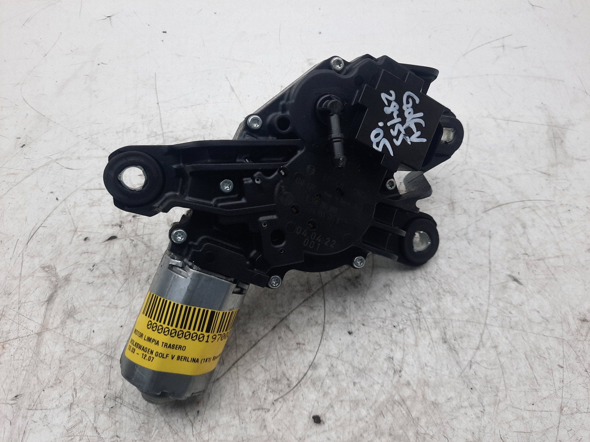 VOLKSWAGEN Golf 5 generation (2003-2009) Tailgate  Window Wiper Motor 0390201800, 1K6955711B 18567151