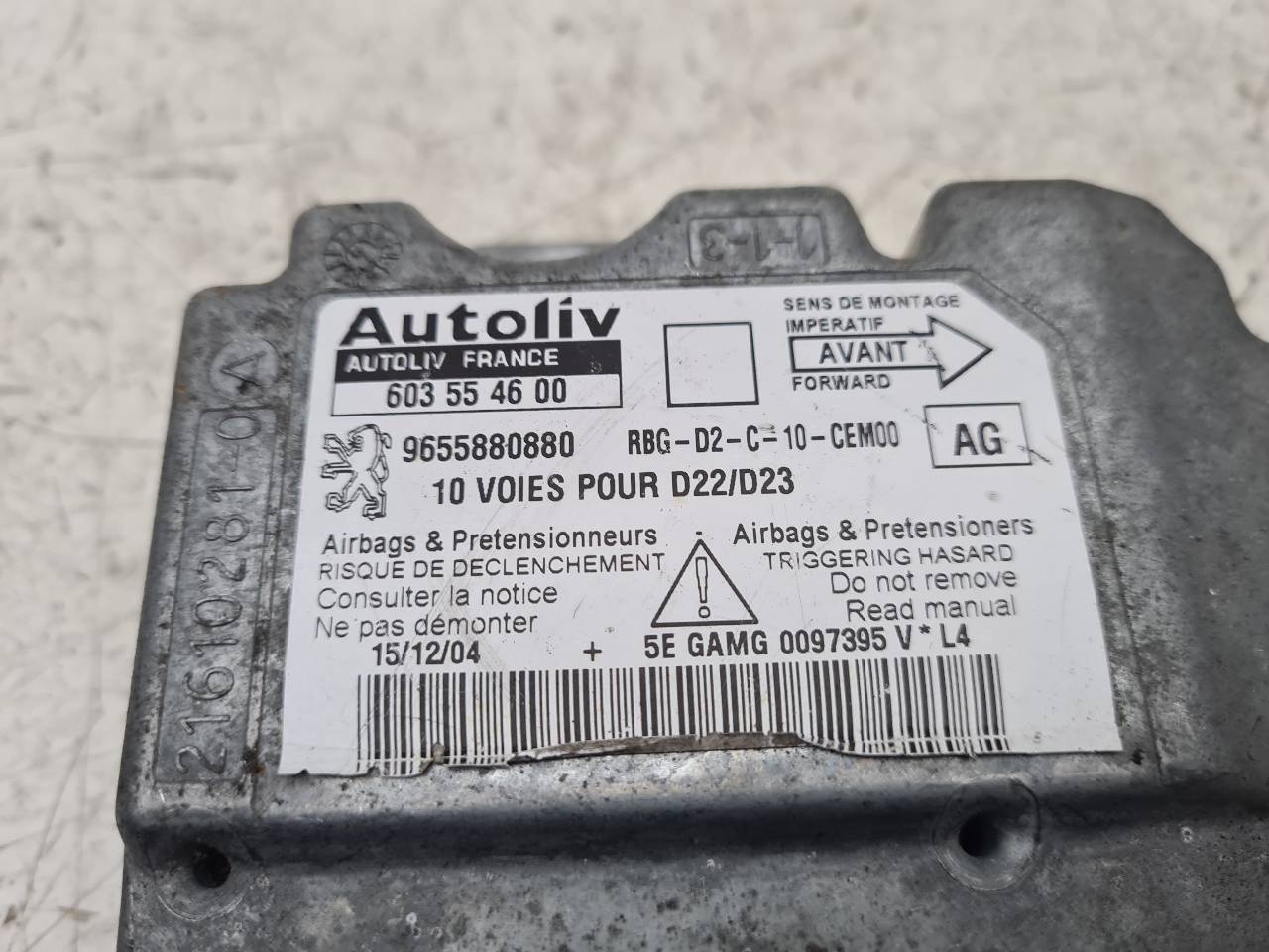 RENAULT 407 1 generation (2004-2010) SRS Control Unit 9655880880 18561396