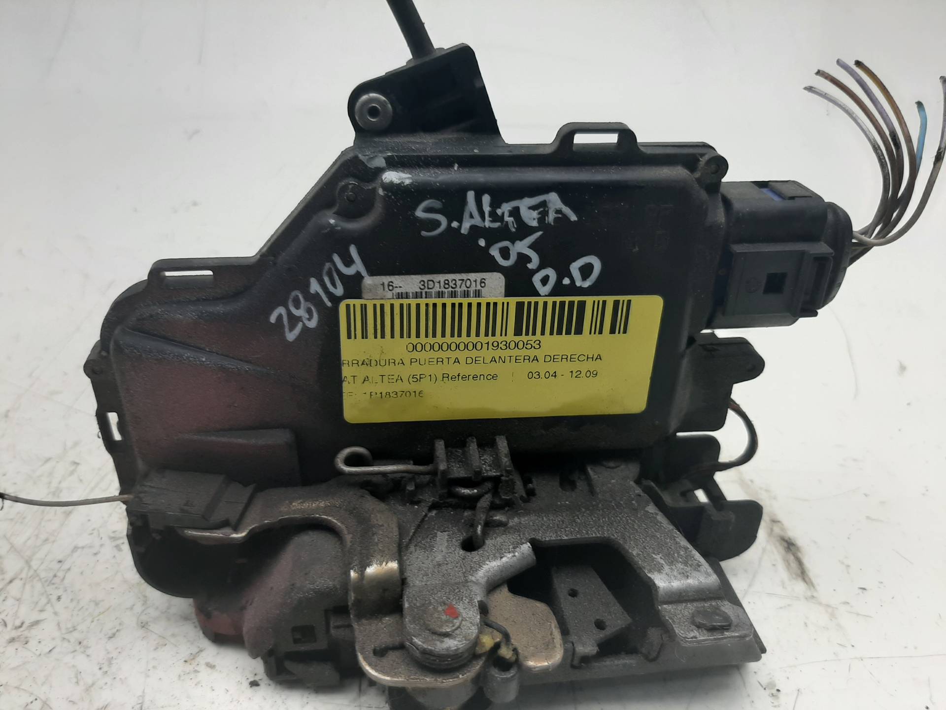 OPEL Toledo 3 generation (2004-2010) Front Right Door Lock 1P1837016 18559217