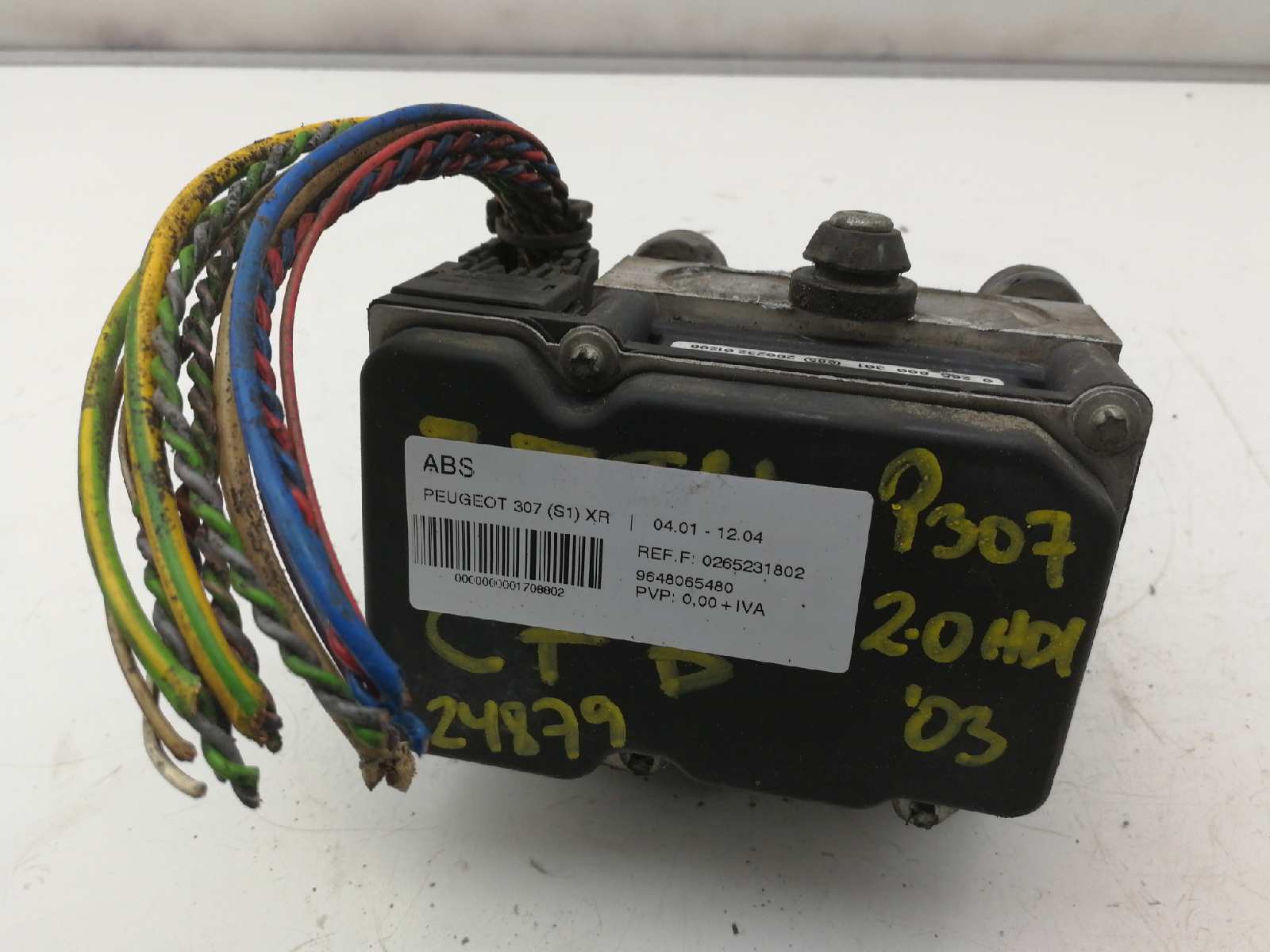 MITSUBISHI 307 1 generation (2001-2008) ABS Pump 0265231802, 9648065480 18513239