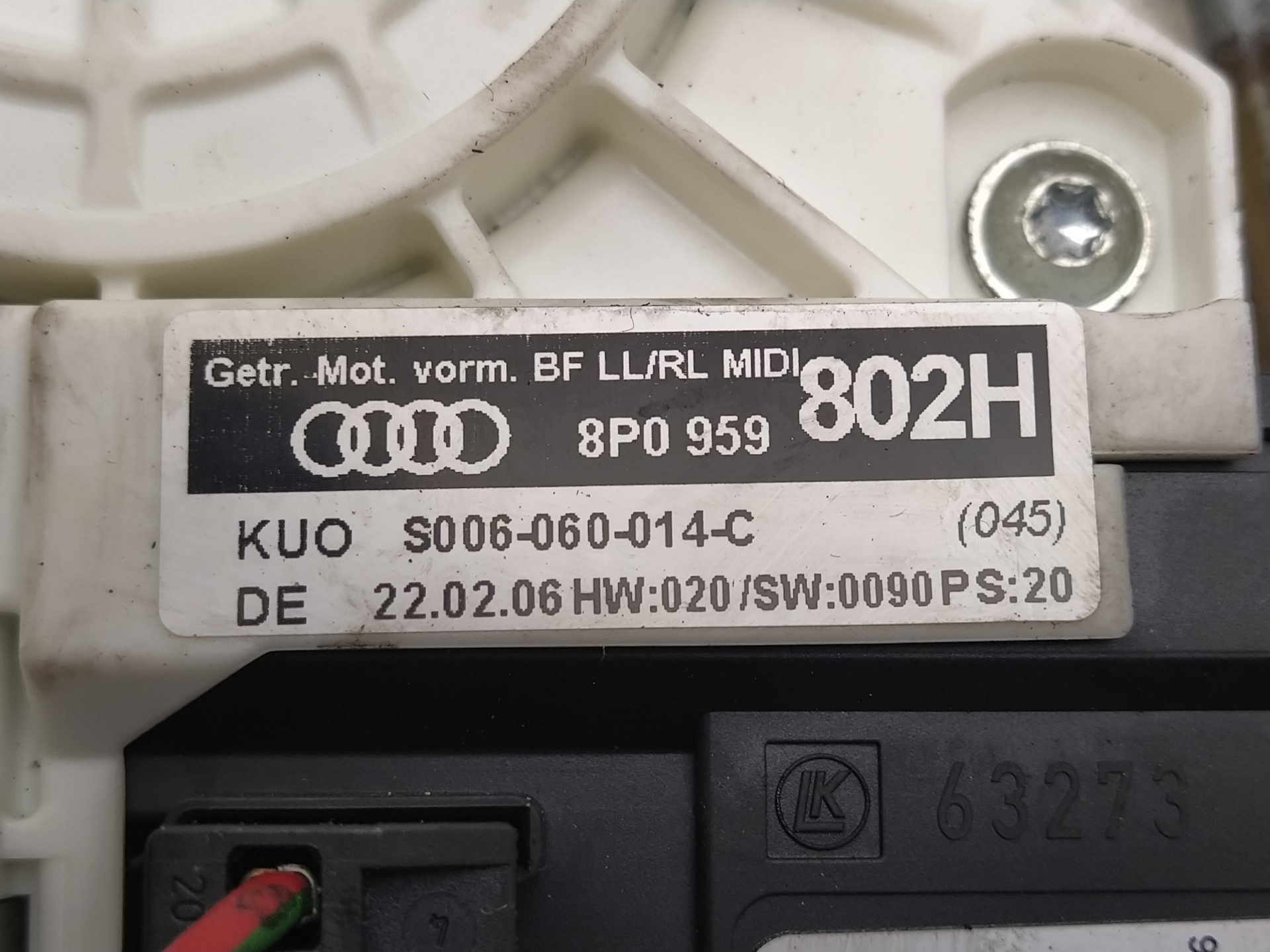 AUDI A3 8P (2003-2013) Jobb első ajtó ablakemelője 8P0959802H 25044850