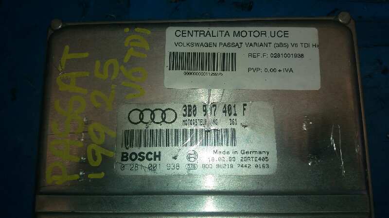 VOLKSWAGEN Passat Variant 1 generation (2010-2024) Moottorin ohjausyksikkö ECU 0281001938 18419919