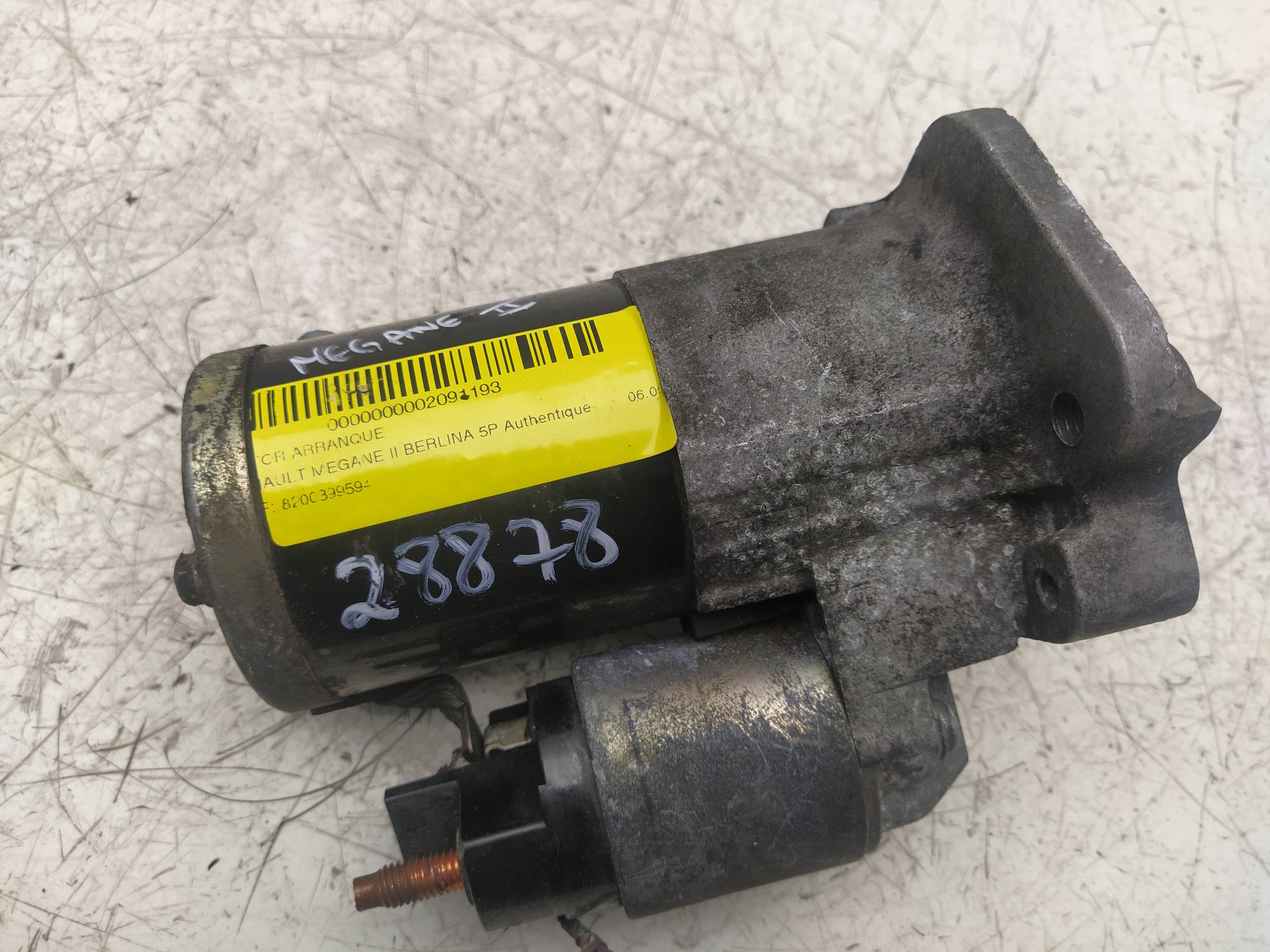 RENAULT Megane 2 generation (2002-2012) Starter Motor 8200399594 18597053