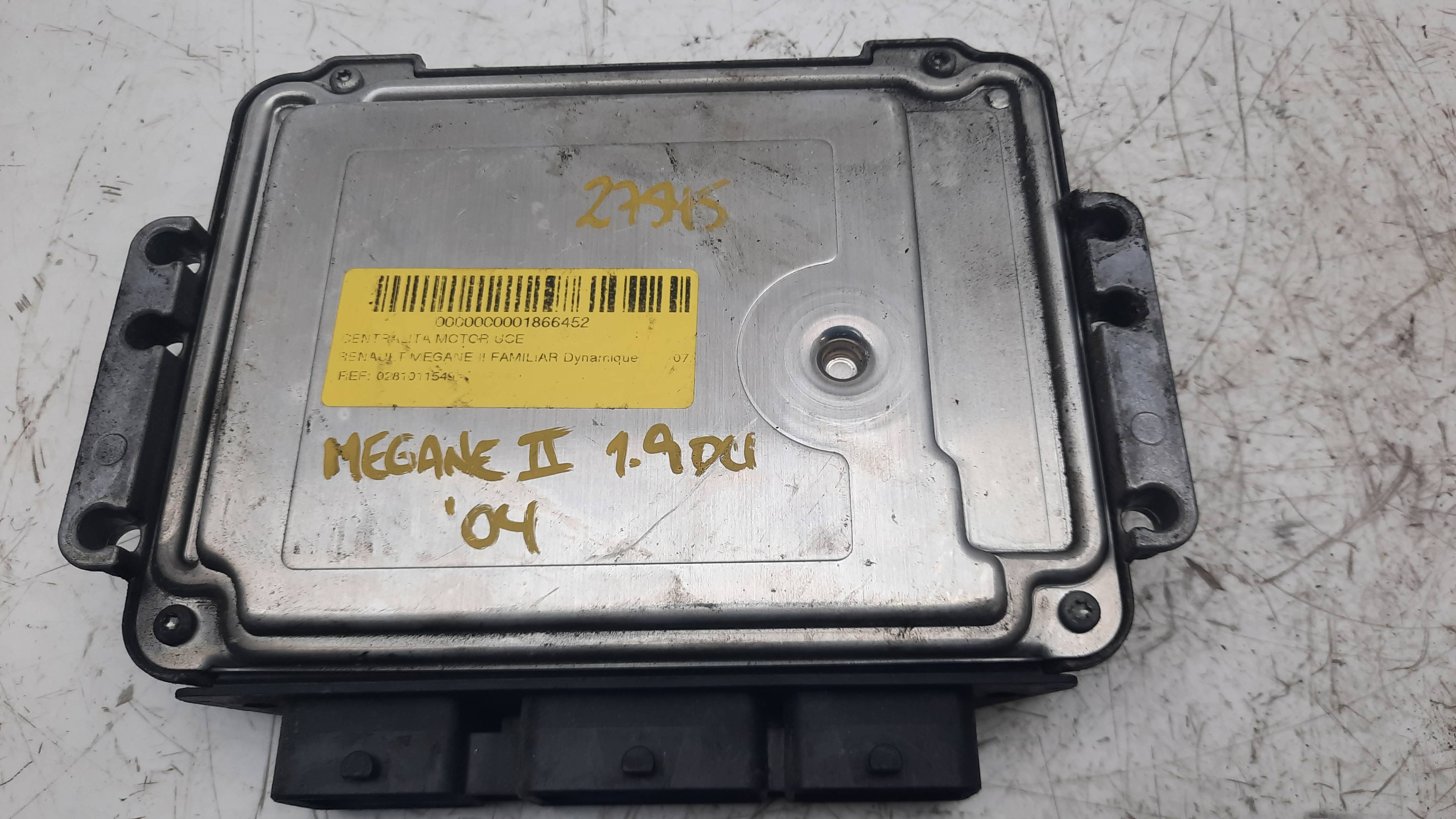 RENAULT Megane 3 generation (2008-2020) Unitate de control motor 0281011549,1039S02681,8200310863 18548202