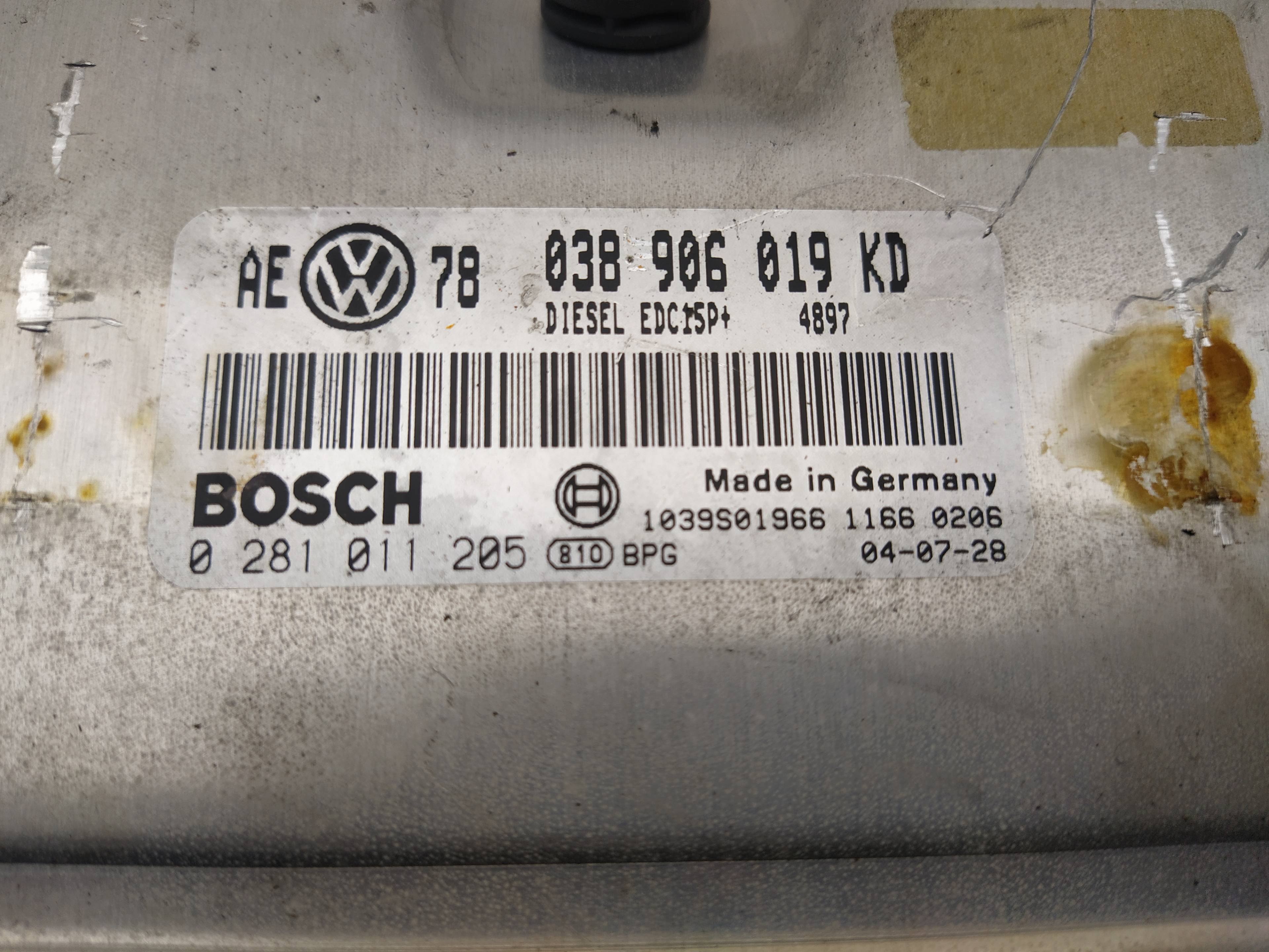 VOLKSWAGEN Passat B5 (1996-2005) Motorkontrolenhed ECU 0281011205,038906019KD 24020065