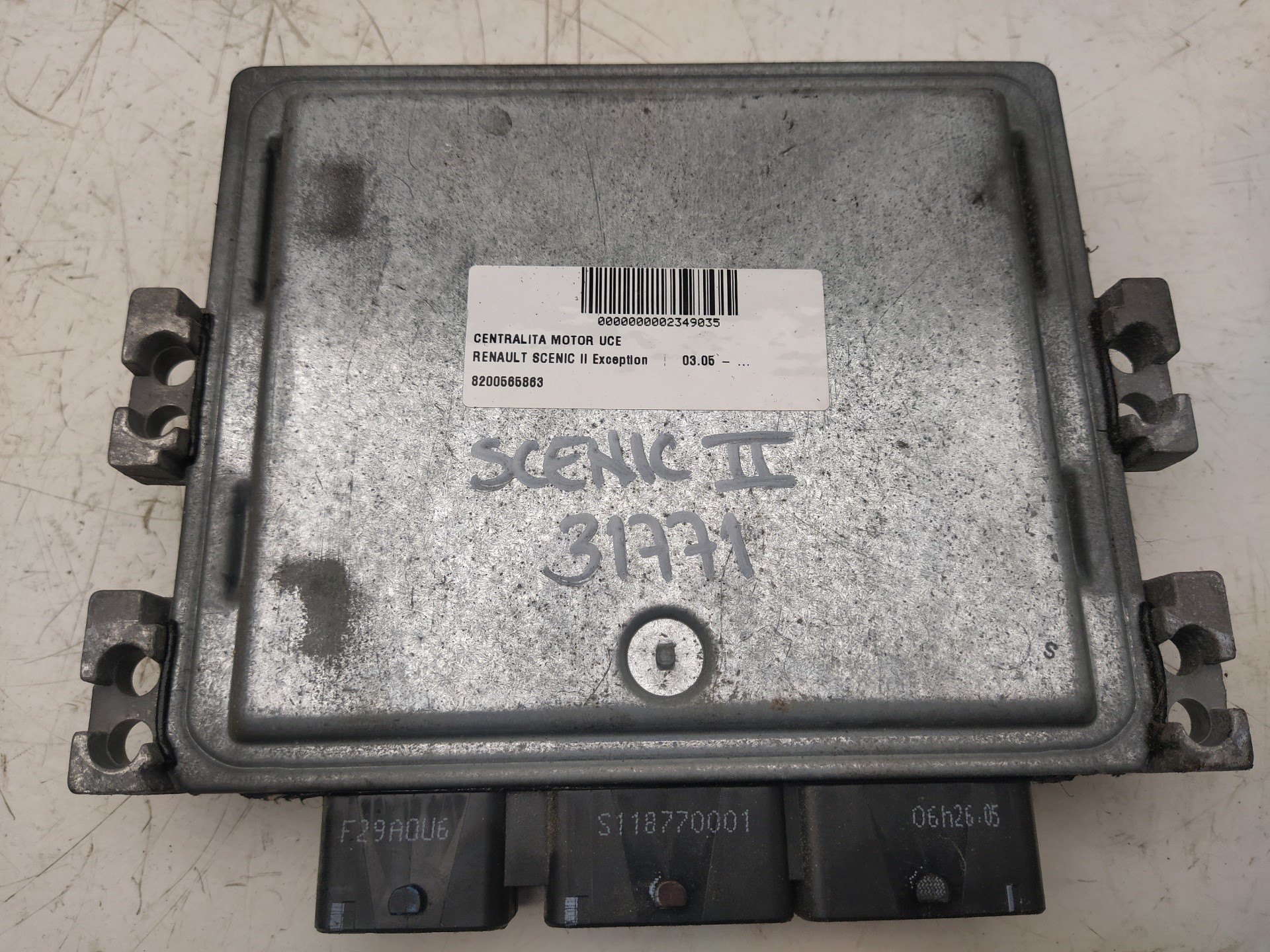 DODGE Scenic 2 generation (2003-2010) Engine Control Unit ECU 8200565863, 8200592611, S122326109A 23094039