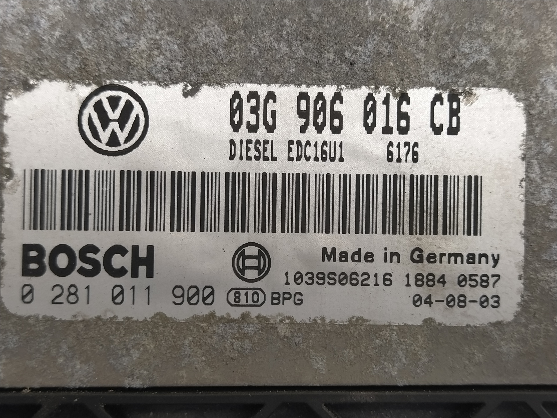 VOLKSWAGEN Golf 5 generation (2003-2009) motorvezérlő egység 0281011900,03G906016CB 21285958