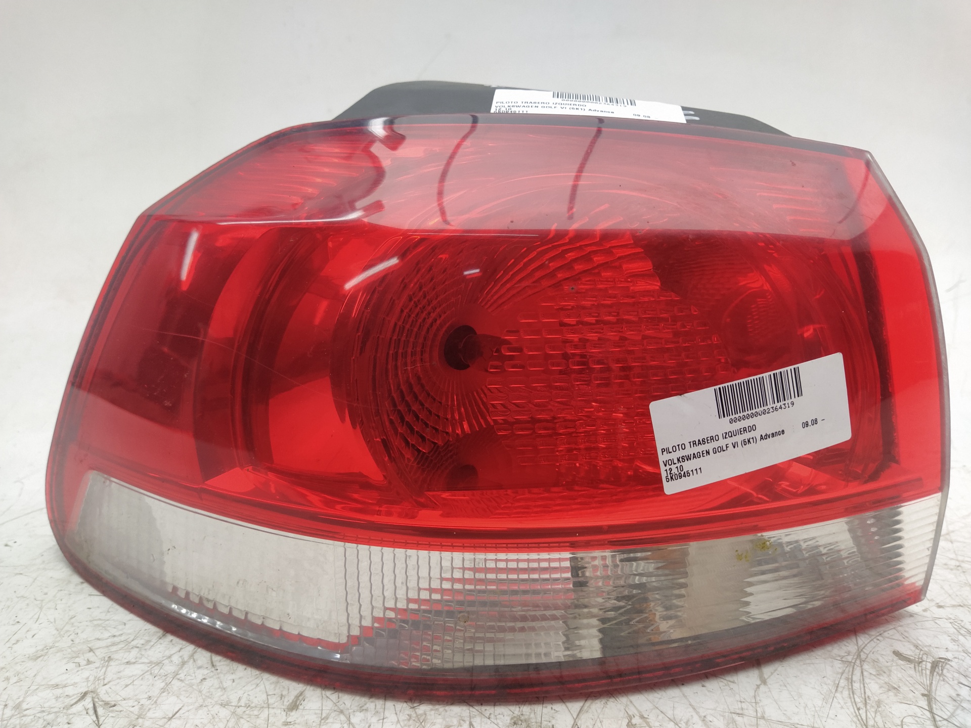 CHEVROLET Golf 6 generation (2008-2015) Rear Left Taillight 5K0945111 23721462