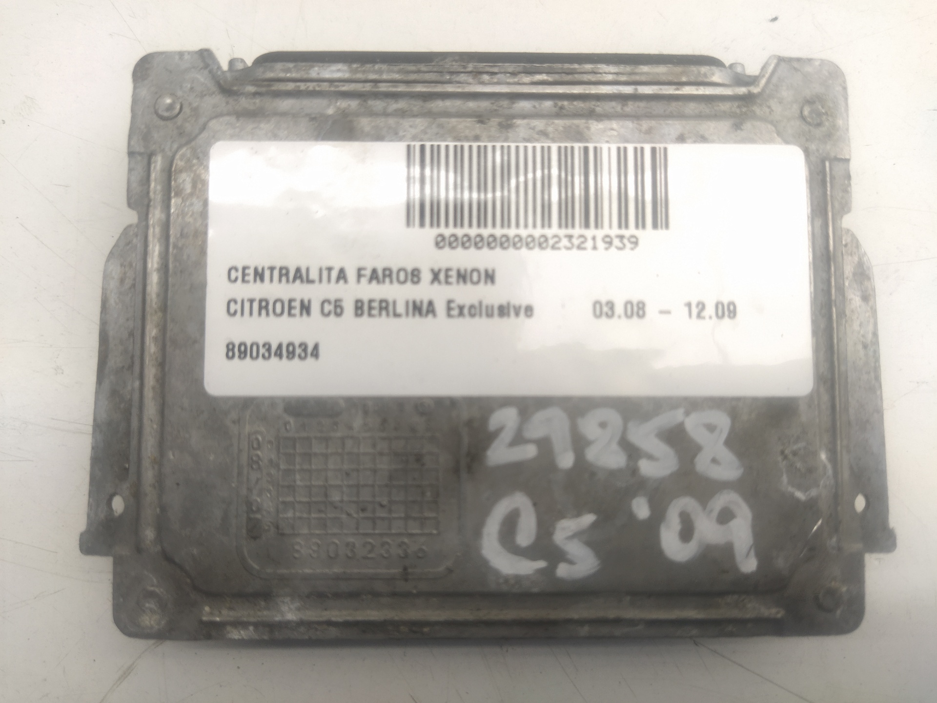 CITROËN C5 2 generation (2008-2017) Xenon Light Control Unit 89034934 22294876