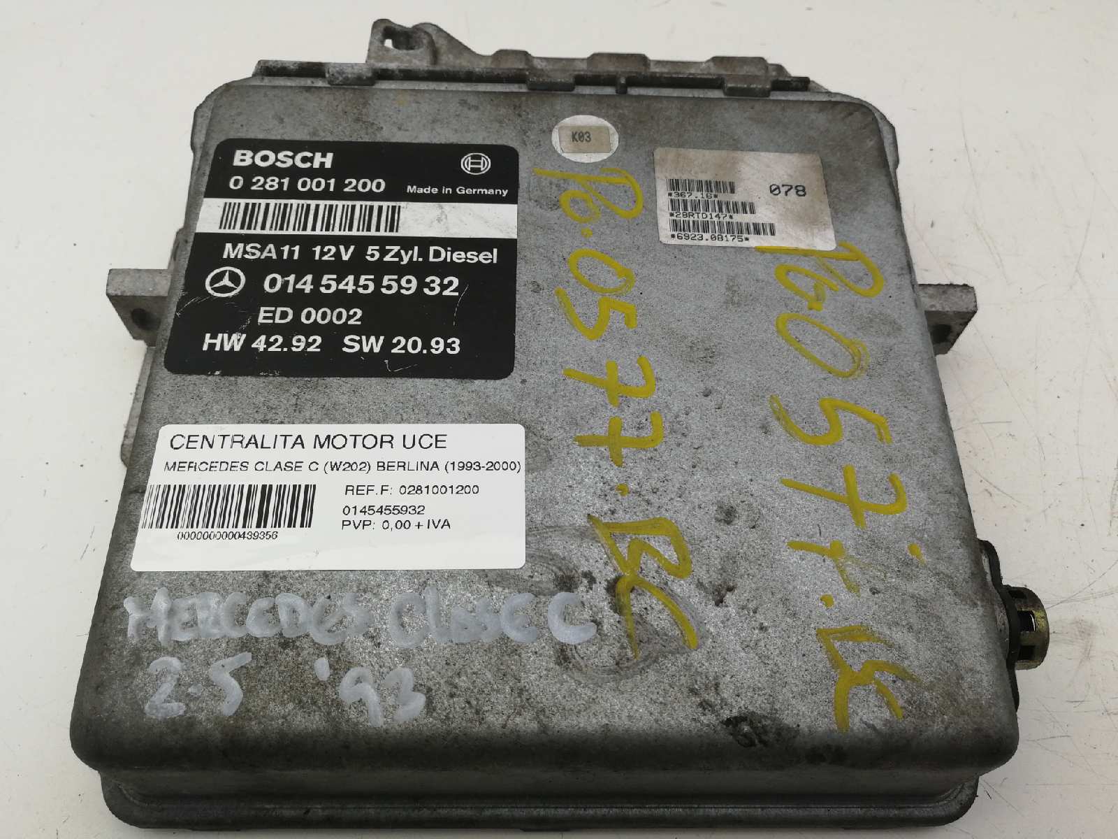 TOYOTA C-Class W202/S202 (1993-2001) Engine Control Unit ECU 0281001200, 0145455932 18359098