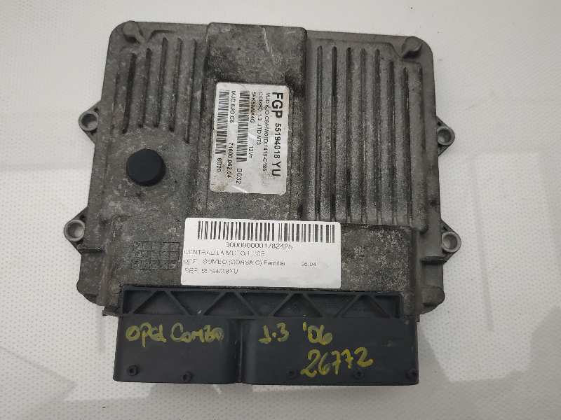 CHEVROLET Combo C (2001-2011) Engine Control Unit ECU 55194018YU, 5FKSNNK4G 18534416