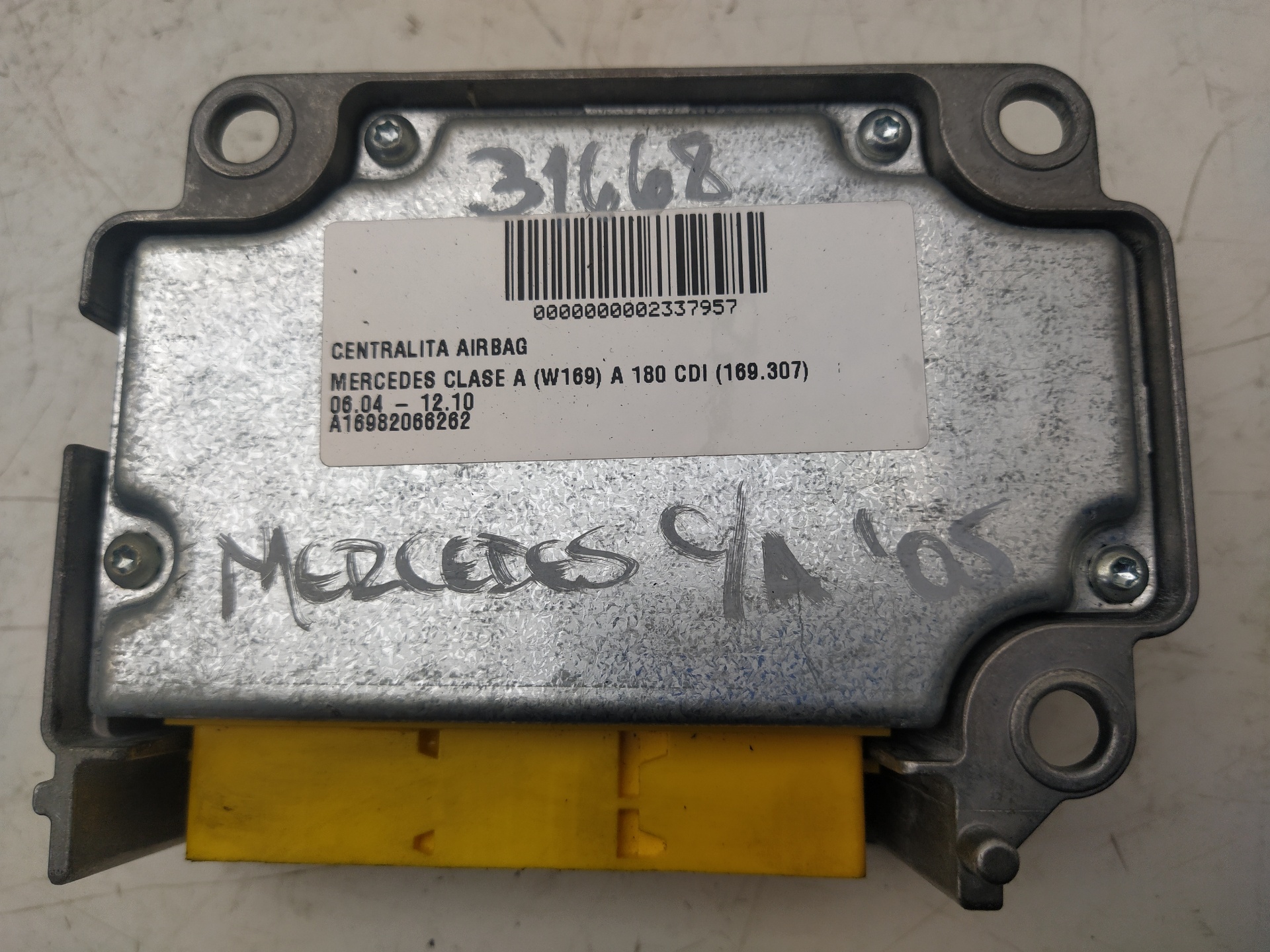 MERCEDES-BENZ A-Class W169 (2004-2012) Unitate de control SRS A16982066262 25044731