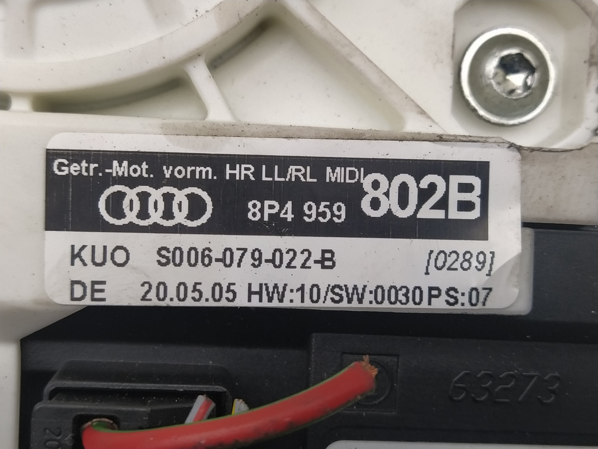 AUDI A3 8P (2003-2013) Lève-vitre de porte arrière droite 8P4959802B, 0130822263 23508184