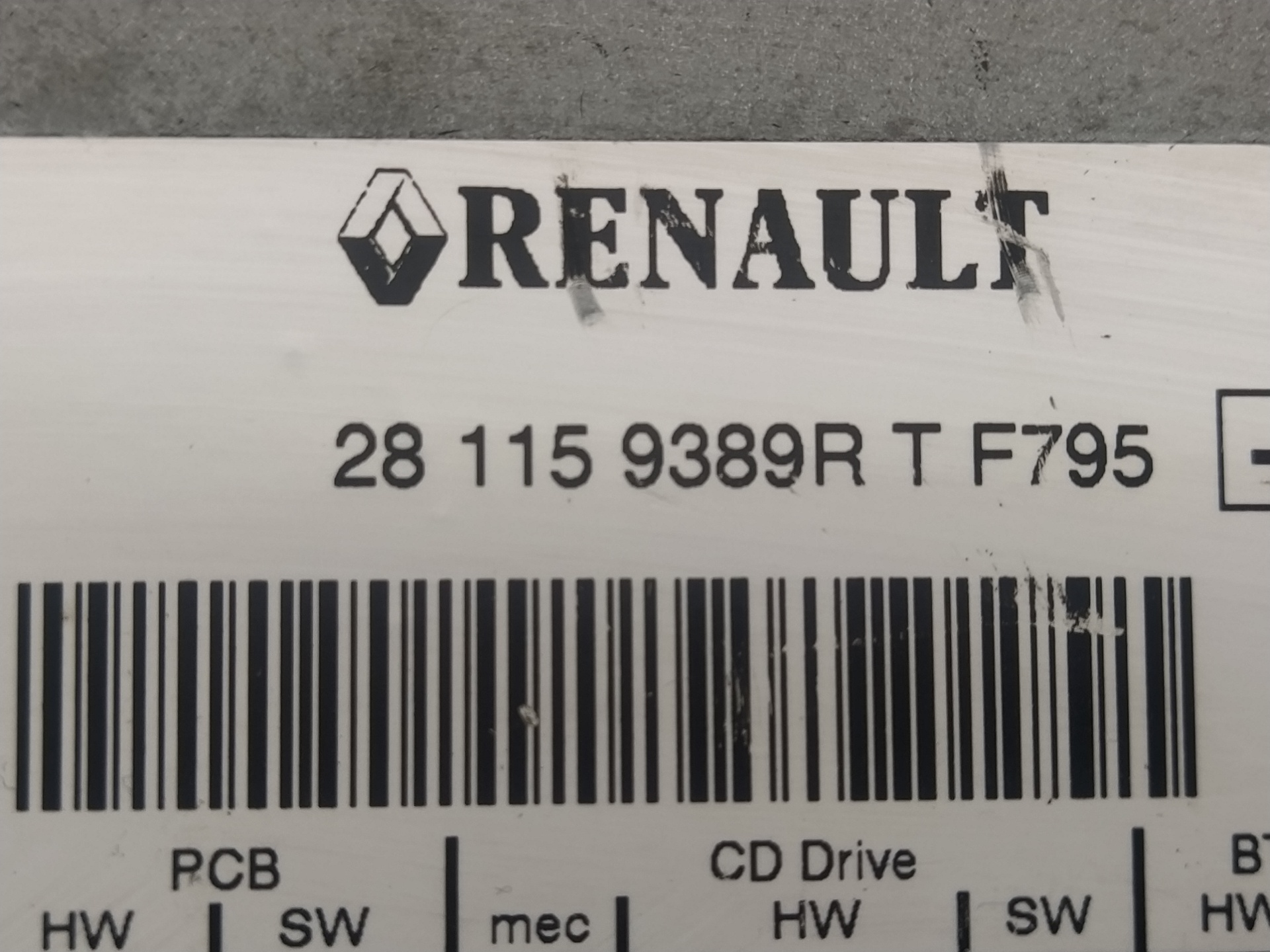 RENAULT Music Player Without GPS 281159389RTF795, 7469189391 24018121