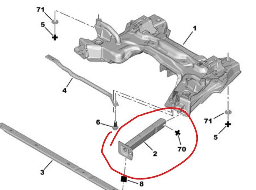 PEUGEOT 207 1 generation (2006-2009) Främre förstärkningsstång 350861 25797371