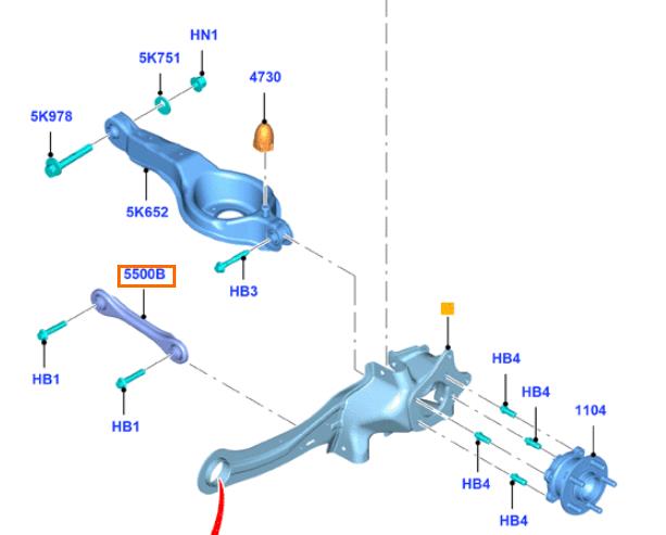 FORD Focus 3 generation (2011-2020) Høyre bakarm 1703145 22868983