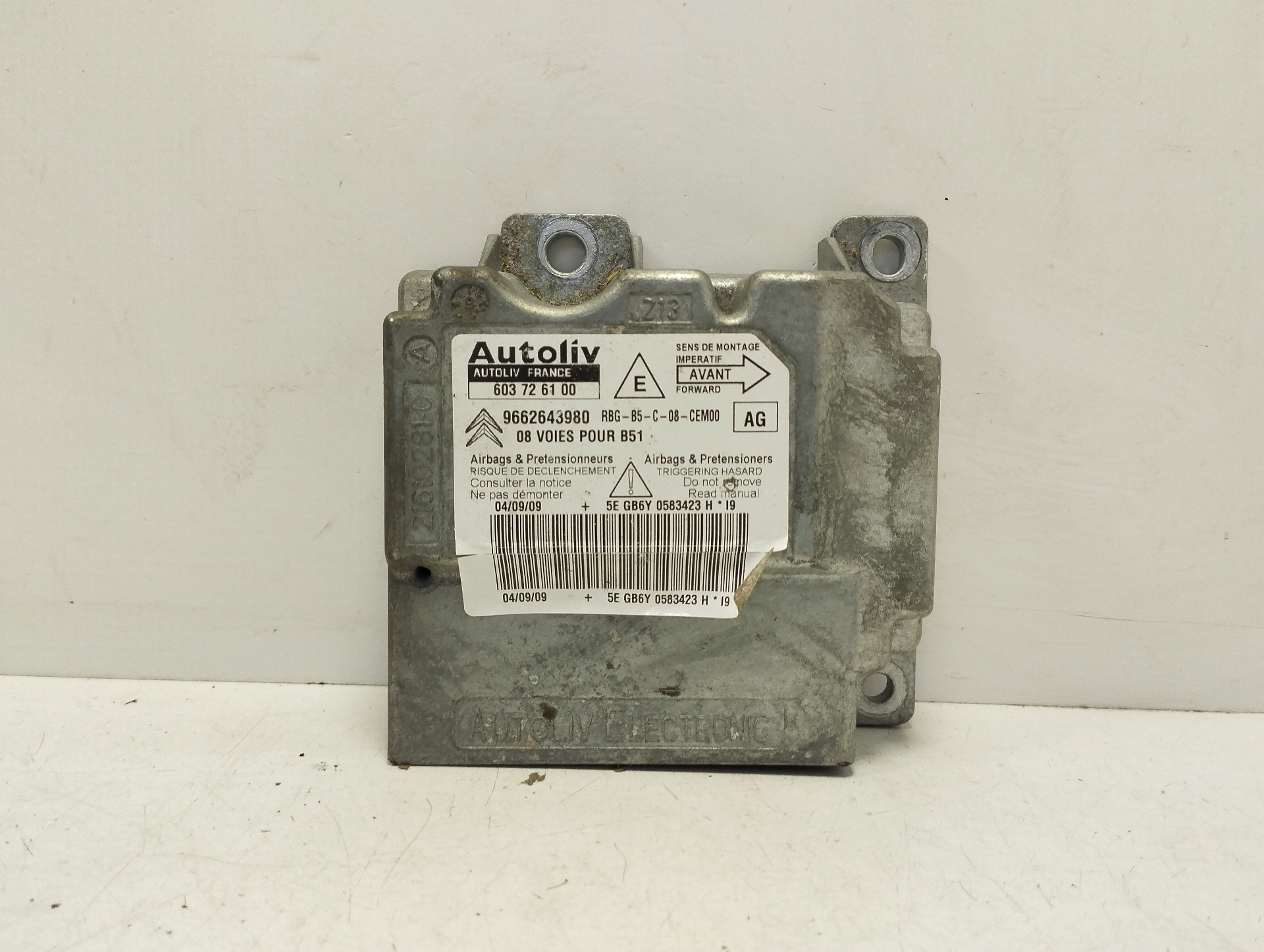 PEUGEOT C4 1 generation (2004-2011) SRS Control Unit 9662643980 22872199