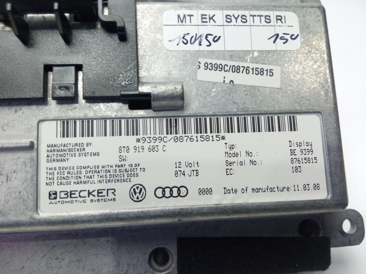 AUDI A6 C6/4F (2004-2011) Musikafspiller med GPS 8T0919603C 18476760