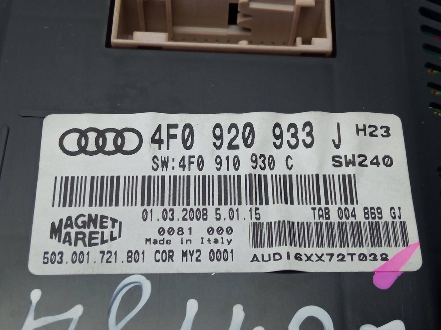 AUDI A6 allroad C6 (2006-2011) Compteur de vitesse 4F0920933, 4F0920933J 18476745