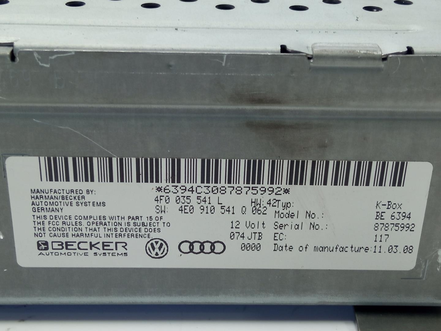 AUDI A6 allroad C6 (2006-2011) Egyéb vezérlőegységek 4E0910148E, 4F0035541L 18477566