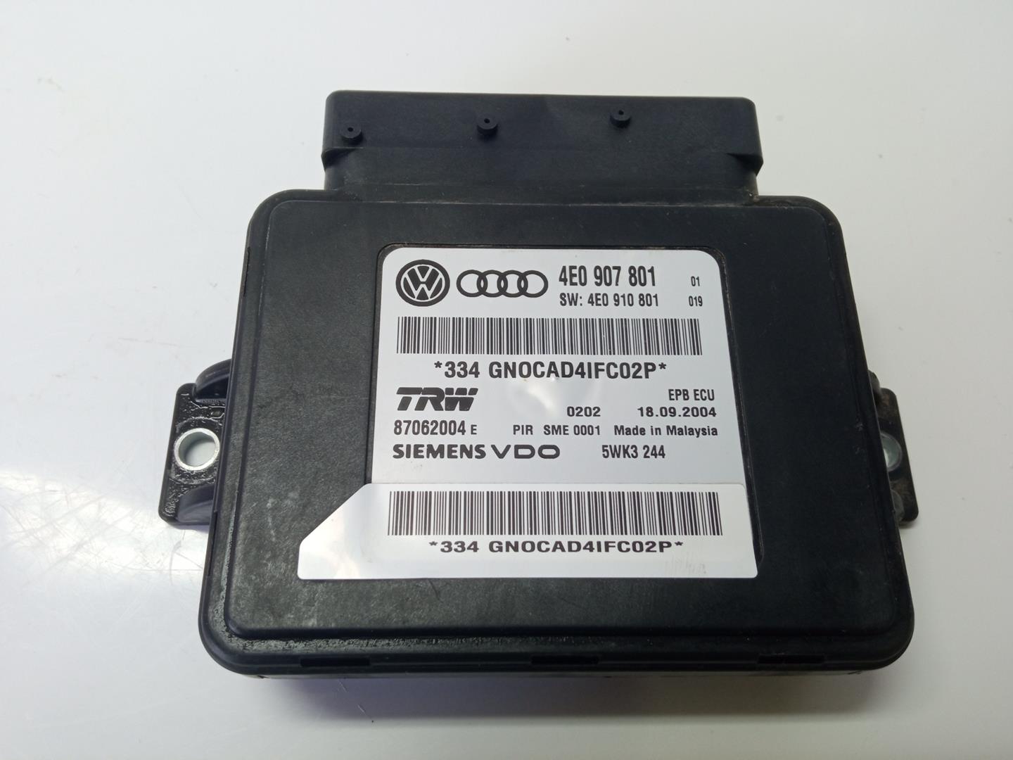 AUDI A8 D3/4E (2002-2010) Другие блоки управления 4E0907801 24005784