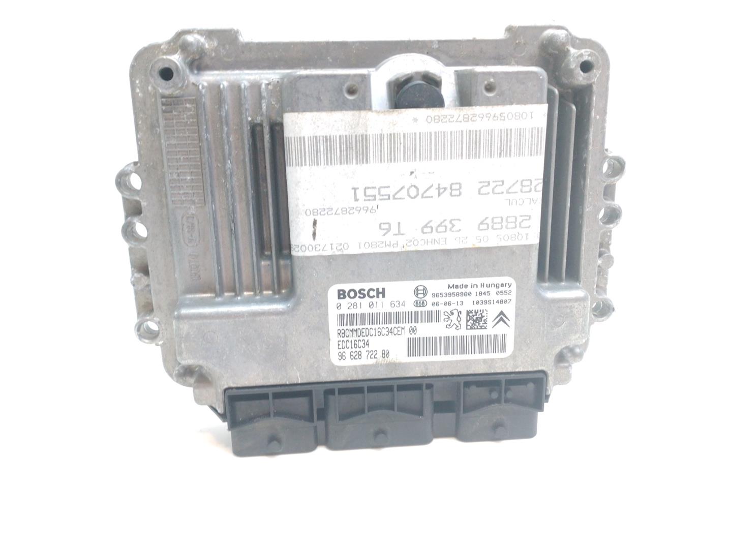 PEUGEOT 307 1 generation (2001-2008) Μονάδα ελέγχου κινητήρα ECU 0281011634,9662872280 22707596